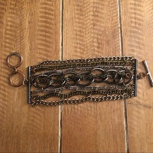 Gold multi chain bracelet